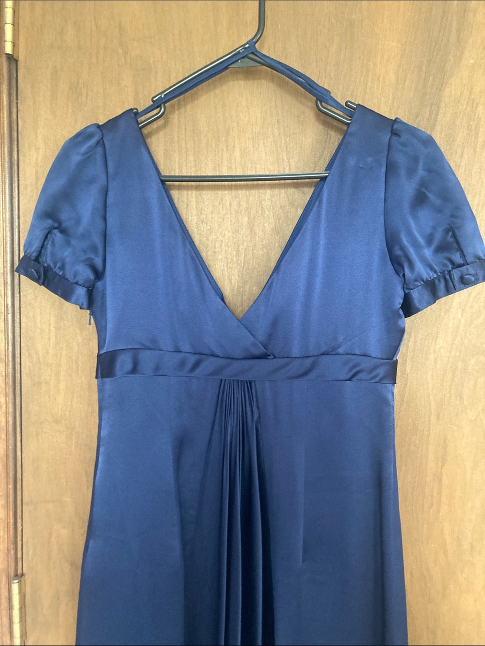 Melissa Sweet silk navy blue dress size 4 - Picture 4 of 17